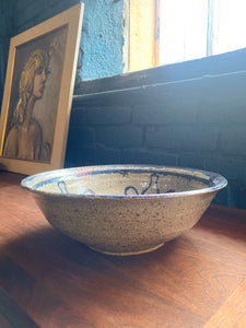 Vintage Large Stoneware Bowl -Signed