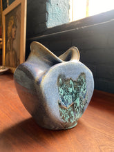 Load image into Gallery viewer, Vintage Blue Sculptural Stoneware Vase - Signed
