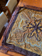 Load image into Gallery viewer, Large Brown and Gold Paisley Scarf
