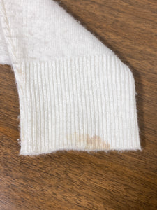 White and Black Cardigan with Rose Motif -As Found