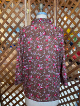 Load image into Gallery viewer, Sheer Brown Floral Blouse
