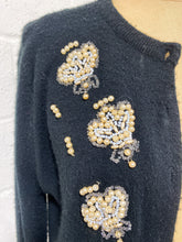 Load image into Gallery viewer, Black Cardigan with Beaded Detailing
