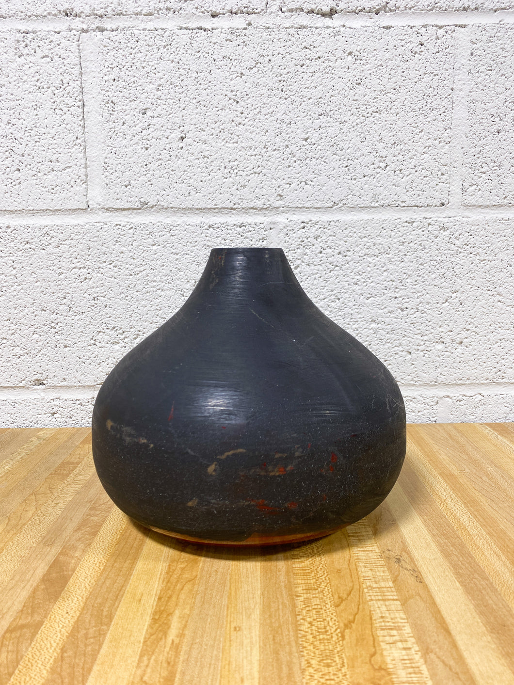 Vintage Painted Black Dry Vase