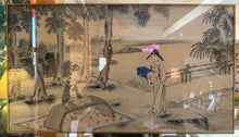 Load image into Gallery viewer, Chinoiserie Accent Mirror w Watercolor Motif
