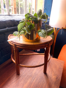 Vintage Bamboo Half Moon Plant Stand