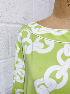 Mint Green Dress with Chain Motif (XL)