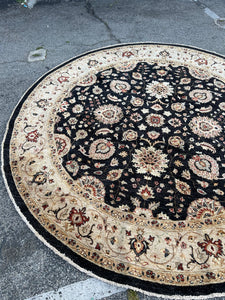 Pak-Persian Round Hand Knotted Rug 9’