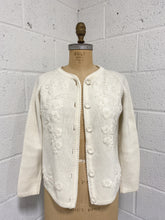 Load image into Gallery viewer, Cream Cardigan with Floral Embroidery
