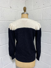 Load image into Gallery viewer, Vintage Cream and Black Evening Sweater with Beads (M)
