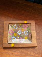 Load image into Gallery viewer, Wood and Floral Enamel Ashtray/Catchall
