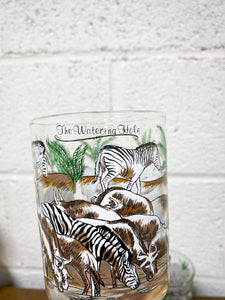 Vintage Set of 4 Cera “The Watering Hole” Glasses