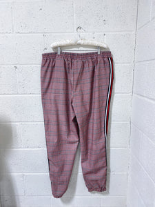 Burgundy Houndstooth Pants with Racing Stripe (16)