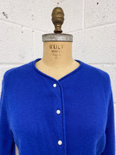 Load image into Gallery viewer, Vibrant Blue Cardigan with Pearl Buttons
