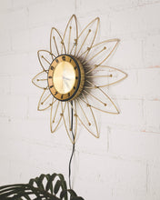 Load image into Gallery viewer, Gold Vintage Sunburst Clock
