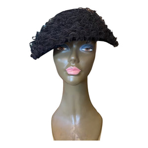 Vintage Black Hat with Lace