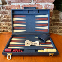 Load image into Gallery viewer, Vintage Navy Backgammon Case - Missing 2 Pieces
