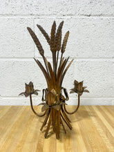 Load image into Gallery viewer, Vintage Gilt Metal Sheath of Wheat Candle Holder

