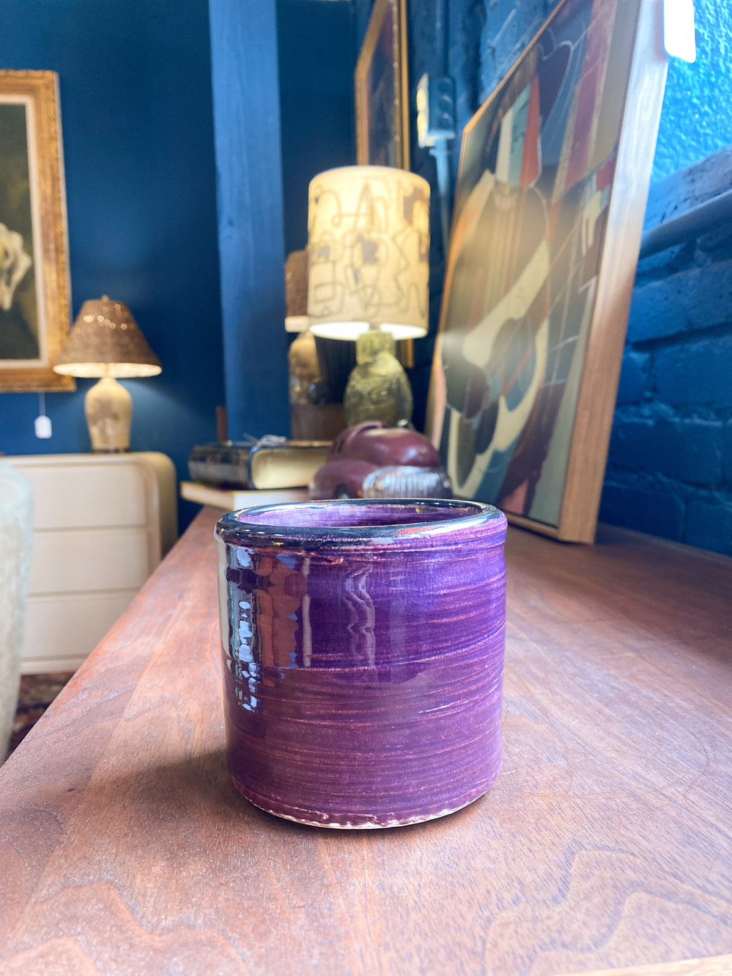 Vintage Small Purple Planter