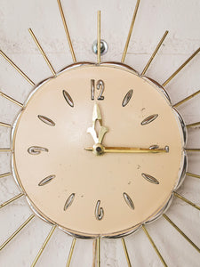 Cream Vintage Sunburst Clock