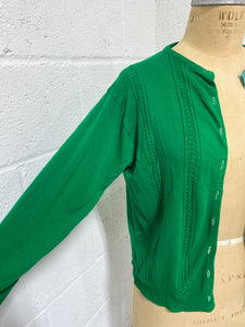 Vintage Bright Green Cardigan - As Found