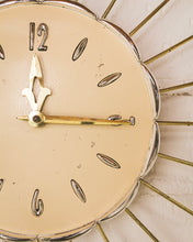 Load image into Gallery viewer, Cream Vintage Sunburst Clock
