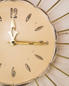 Cream Vintage Sunburst Clock