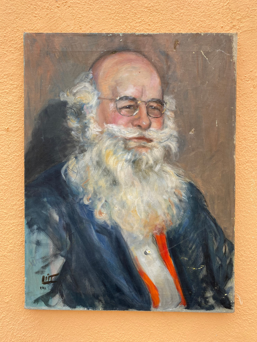 Vintage Painting of Man with Beard