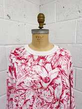 Load image into Gallery viewer, Vintage Pullover Sweater with Pink Tropical Motif (2X)
