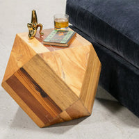 Boho Wood Geometric Table