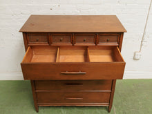Load image into Gallery viewer, Walnut Highboy Dresser 8 drawer
