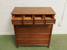 Load image into Gallery viewer, Walnut Highboy Dresser 8 drawer
