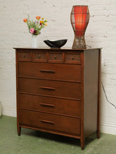 Load image into Gallery viewer, Walnut Highboy Dresser 8 drawer
