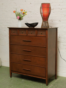 Walnut Highboy Dresser 8 drawer