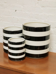 Large Black & White Striped Planter
