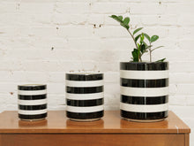 Load image into Gallery viewer, Large Black &amp; White Striped Planter
