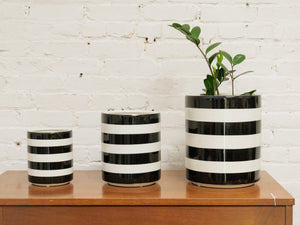 Large Black & White Striped Planter