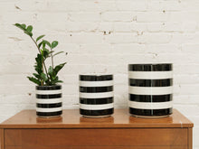 Load image into Gallery viewer, Small Black &amp; White Striped Planter
