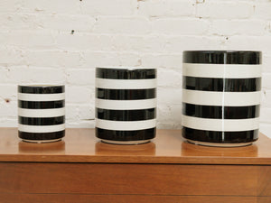 Large Black & White Striped Planter