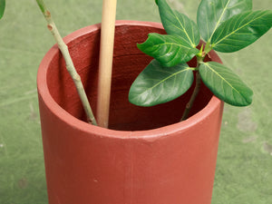 Rust Plinth Orange Small Planter