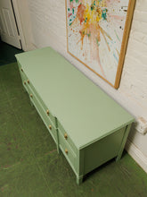 Load image into Gallery viewer, Mint Low profile Credenza with lion hardware
