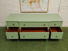 Load image into Gallery viewer, Mint Low profile Credenza with lion hardware
