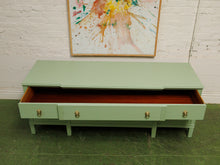 Load image into Gallery viewer, Mint Low profile Credenza with lion hardware
