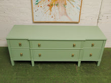 Load image into Gallery viewer, Mint Low profile Credenza with lion hardware
