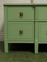 Load image into Gallery viewer, Mint Low profile Credenza with lion hardware
