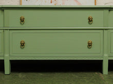 Load image into Gallery viewer, Mint Low profile Credenza with lion hardware
