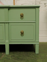 Load image into Gallery viewer, Mint Low profile Credenza with lion hardware
