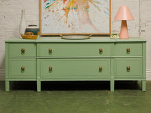 Load image into Gallery viewer, Mint Low profile Credenza with lion hardware
