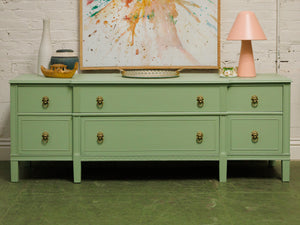 Mint Low profile Credenza with lion hardware
