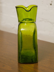 Green Blenko glass pitcher