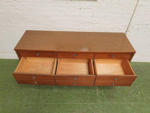 9 drawer Mid Century Sleek Dresser